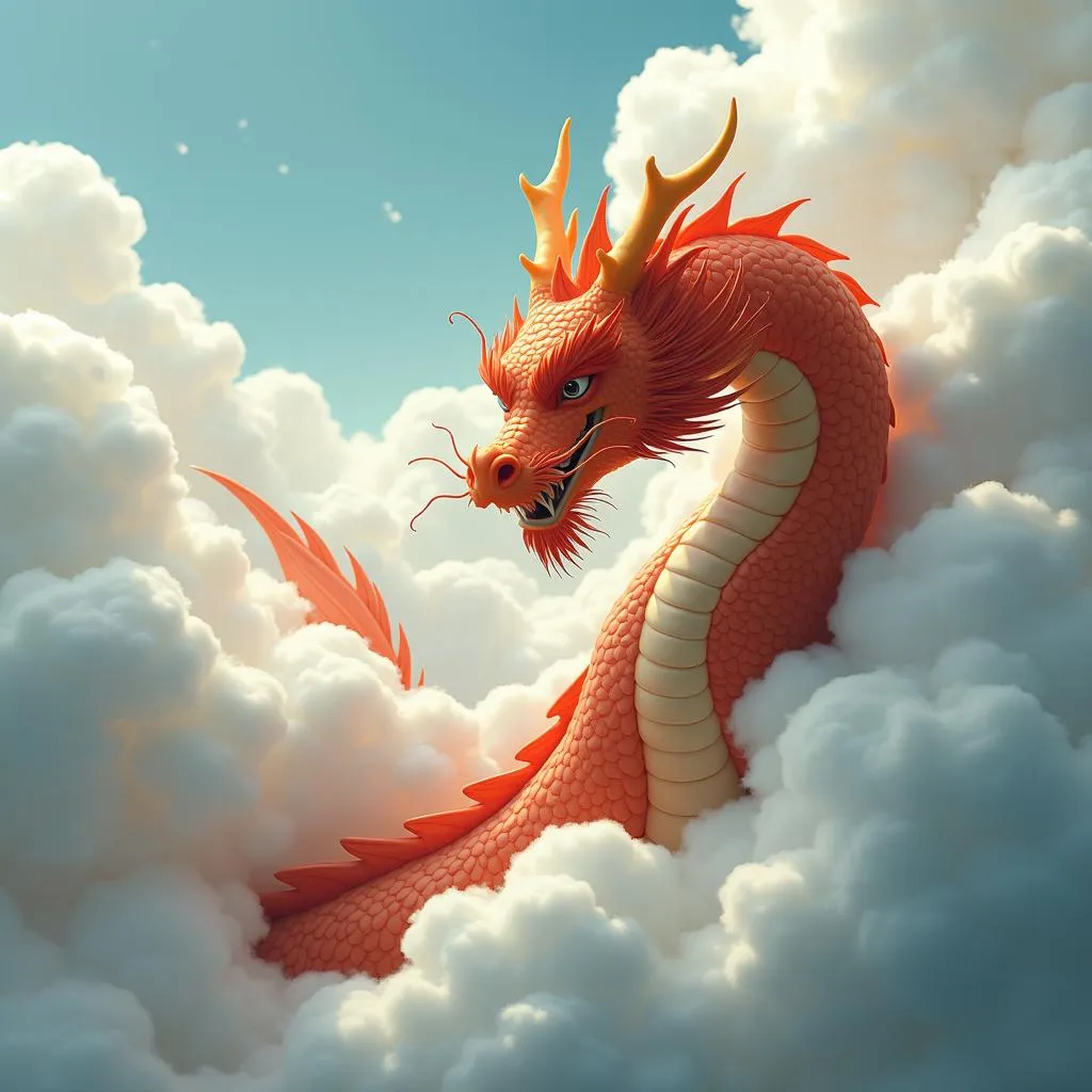 Hình ảnh con rồng ẩn mình trong mây