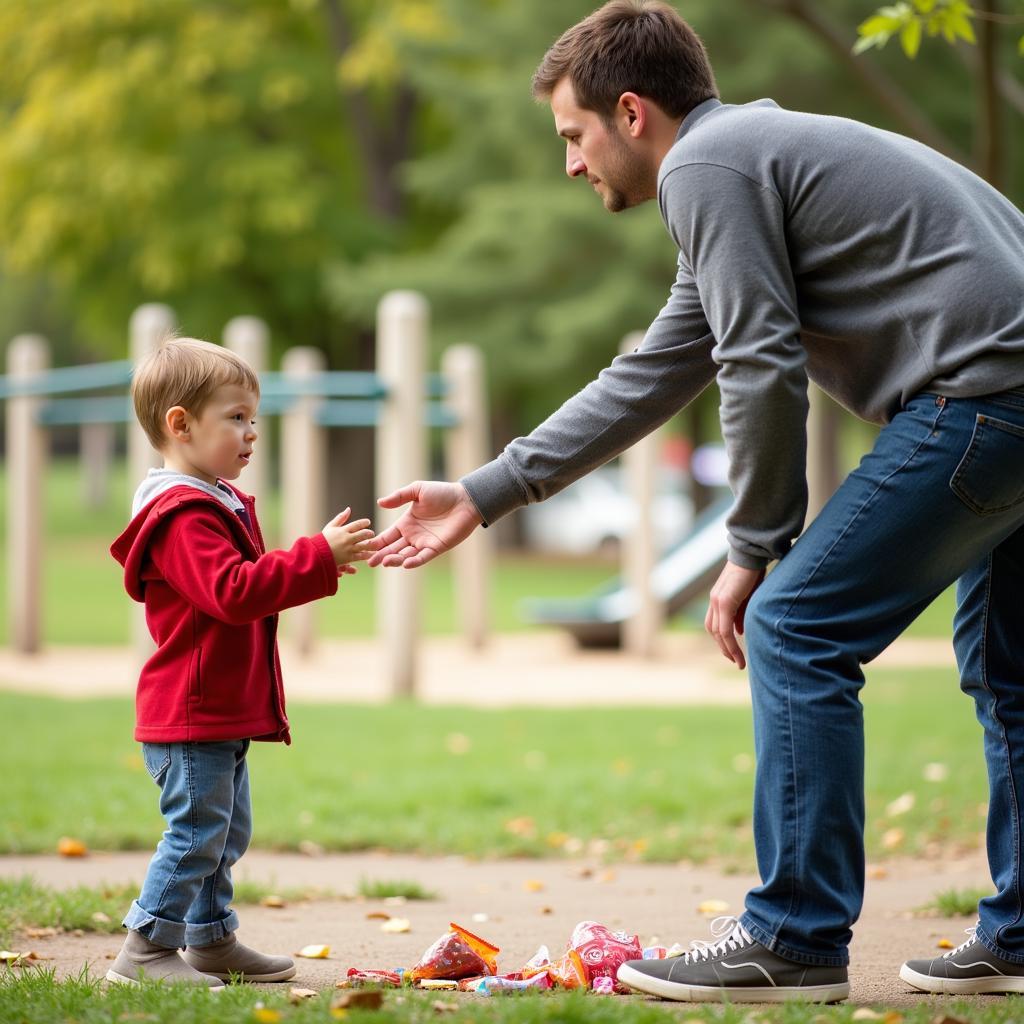 Dạy trẻ nhận biết tình huống nguy hiểm như đi theo người lạ, nhận quà từ người lạ