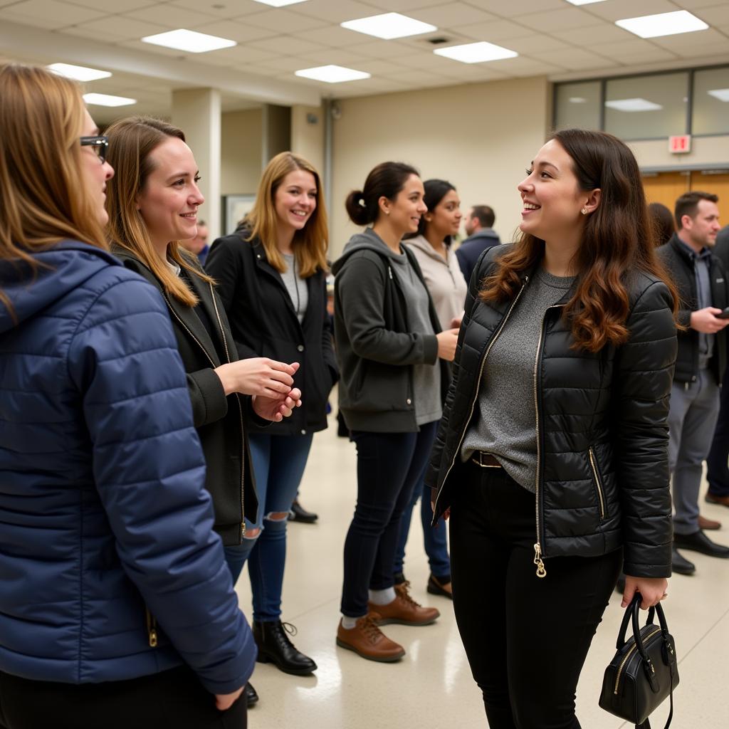 In de rij staan, kans om te netwerken, breid relaties uit