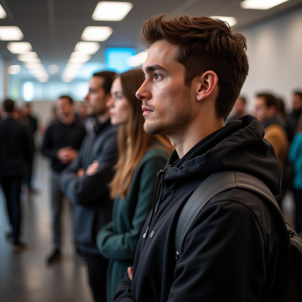 In de rij staan, ontwikkel geduld