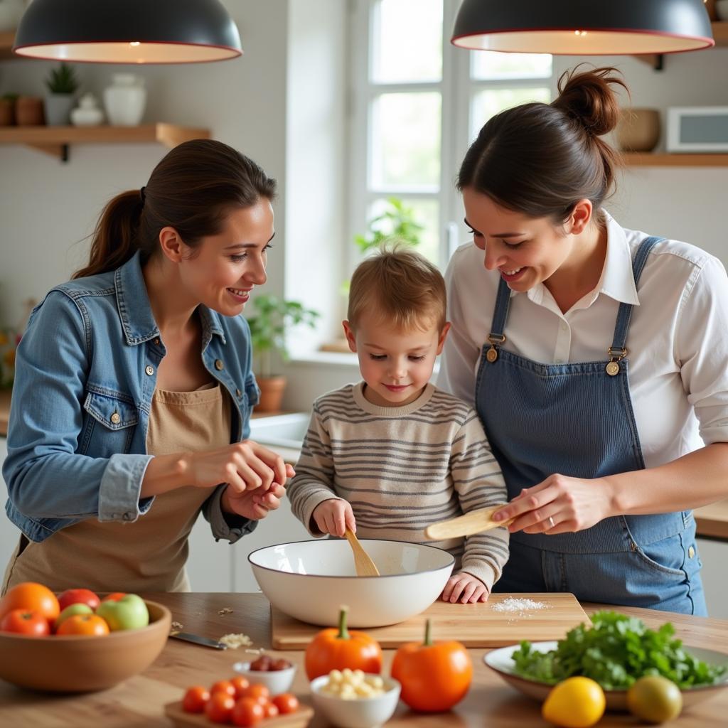 Vai trò của gia đình: Cha mẹ dạy con kỹ năng nấu ăn