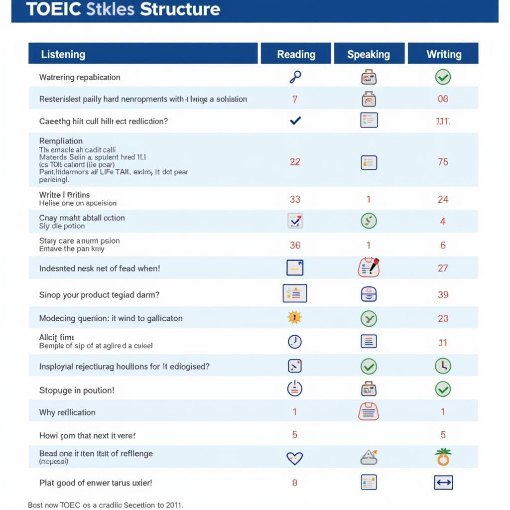 Cấu trúc đề thi TOEIC 4 kỹ năng