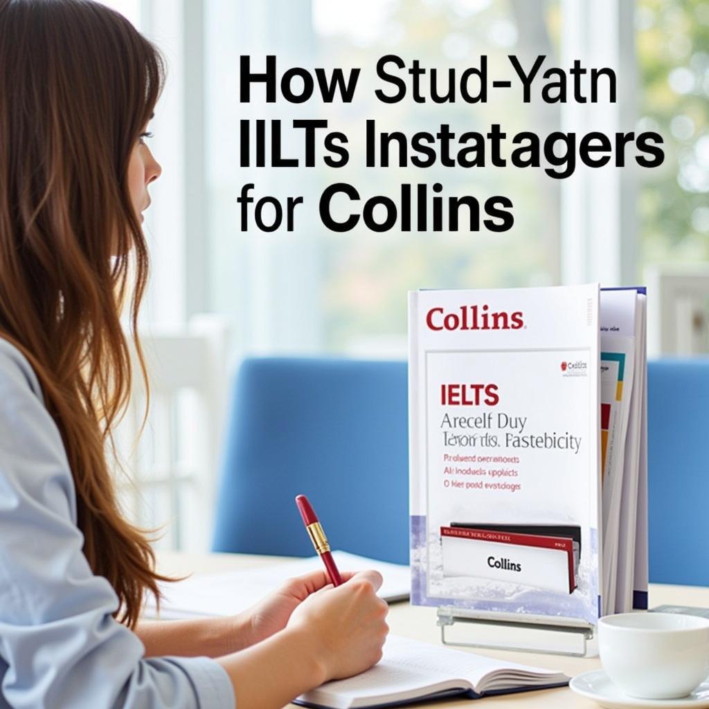 Luyện thi IELTS với Collins: Hình ảnh một người đang học tập với bộ tài liệu Collins, tập trung và ghi chép cẩn thận.