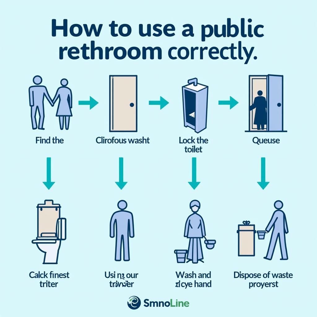 Steps to using public restrooms properly