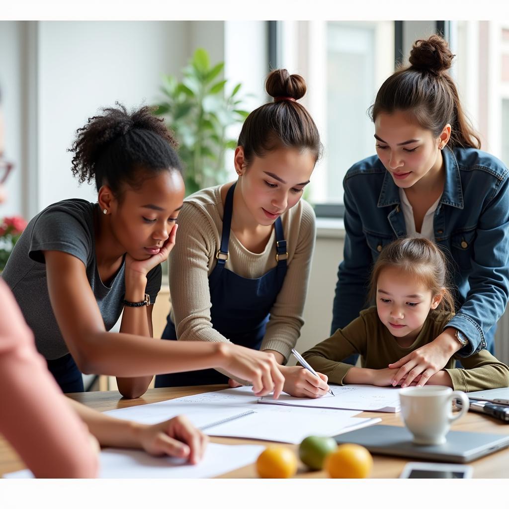 A group of diverse people working together effectively, highlighting the positive impact of self-reliance in a team setting.